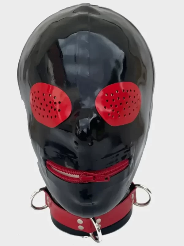 Cagoule En Latex En Forme De Trous Pour Les Yeux Cagoules En Caoutchouc Pour Le Nez Et La Bouche,Noir-0.6mm,sans Fermeture Éclair Cagoule En Latex En Forme De Trous Pour Les Yeux Cagoules En Caoutchouc Pour Le Nez Et La Bouche,Noir-0.6mm,sans Fermeture Éclair