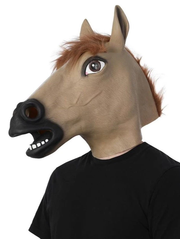 Masque Cheval Latex Halloween - Adulte/Enfant, Ajustable - Déguisement Fête, Carnival