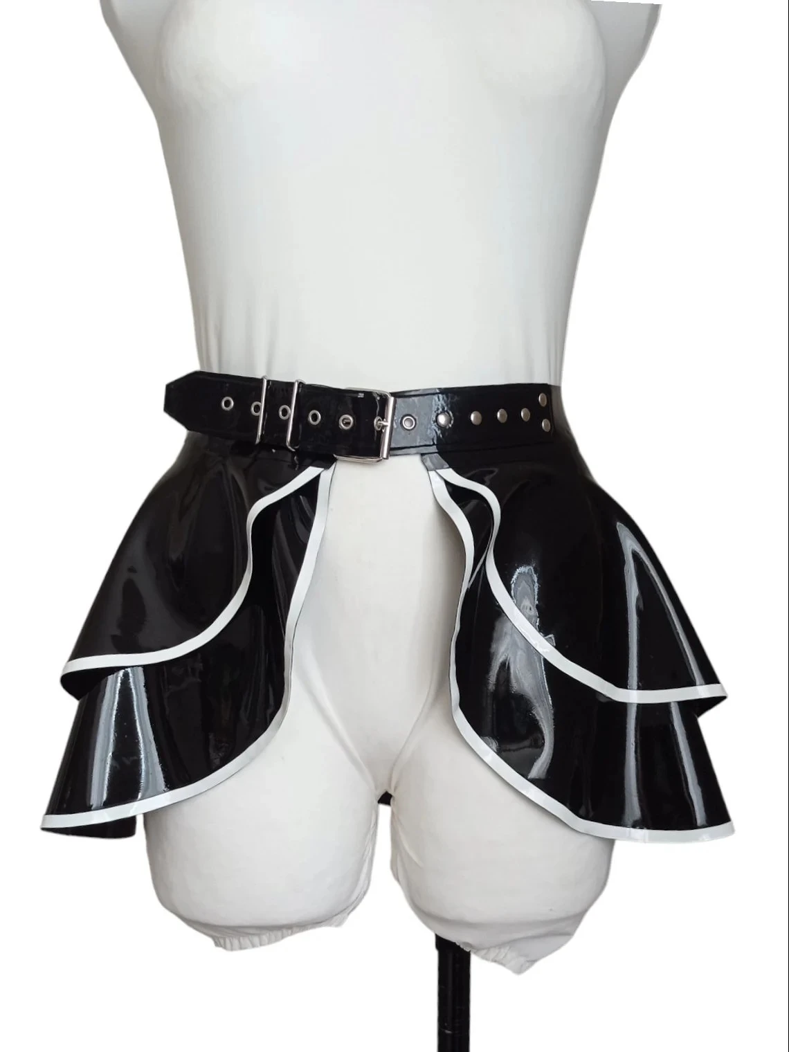 HJ1403-2.webp Latex Skirt and Top