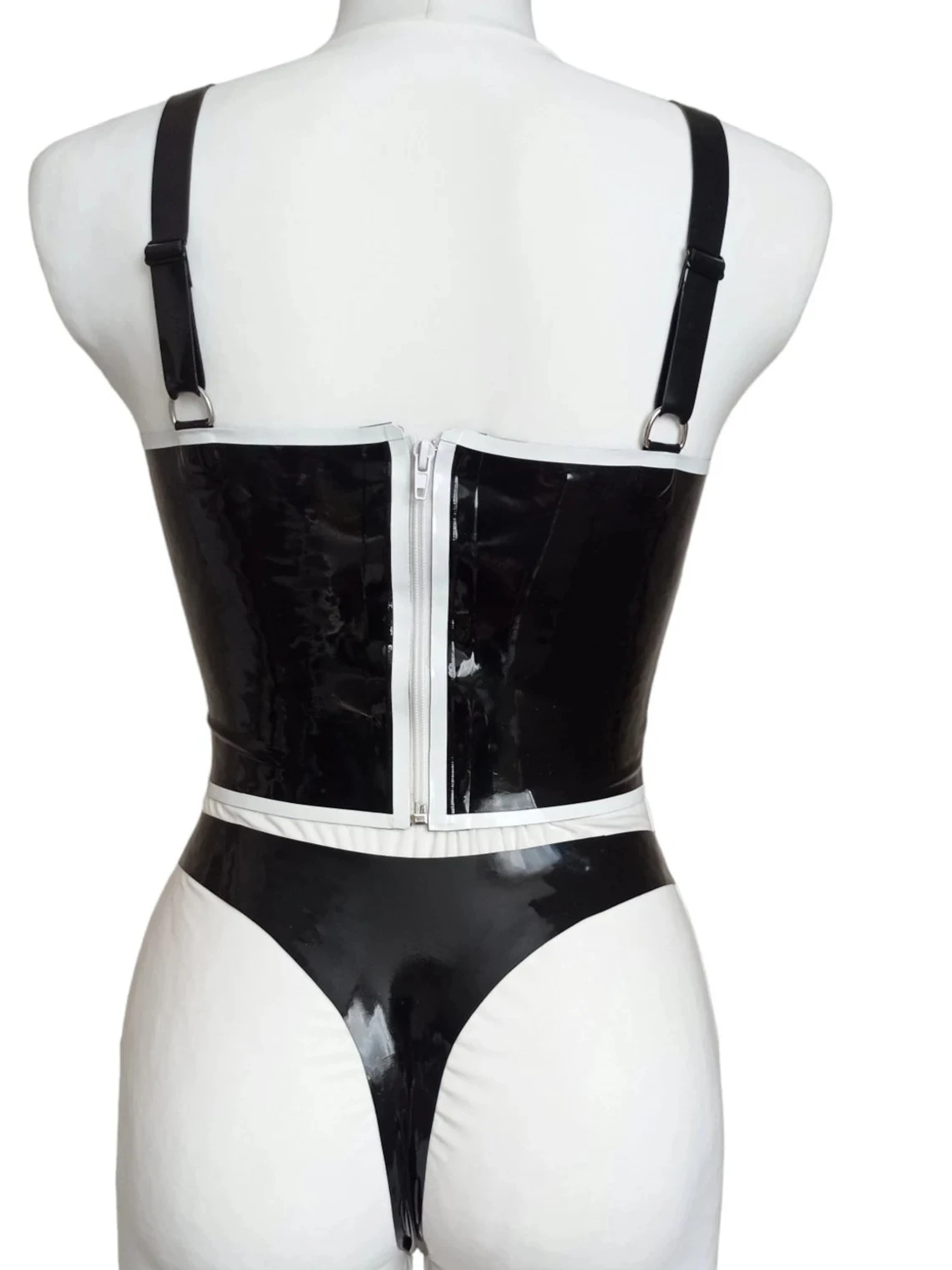 HJ1403-4.webp Latex Skirt and Top