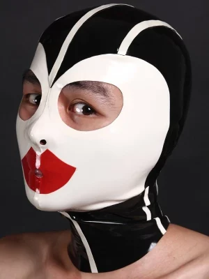 Latex Crimson Kiss Hood Mask