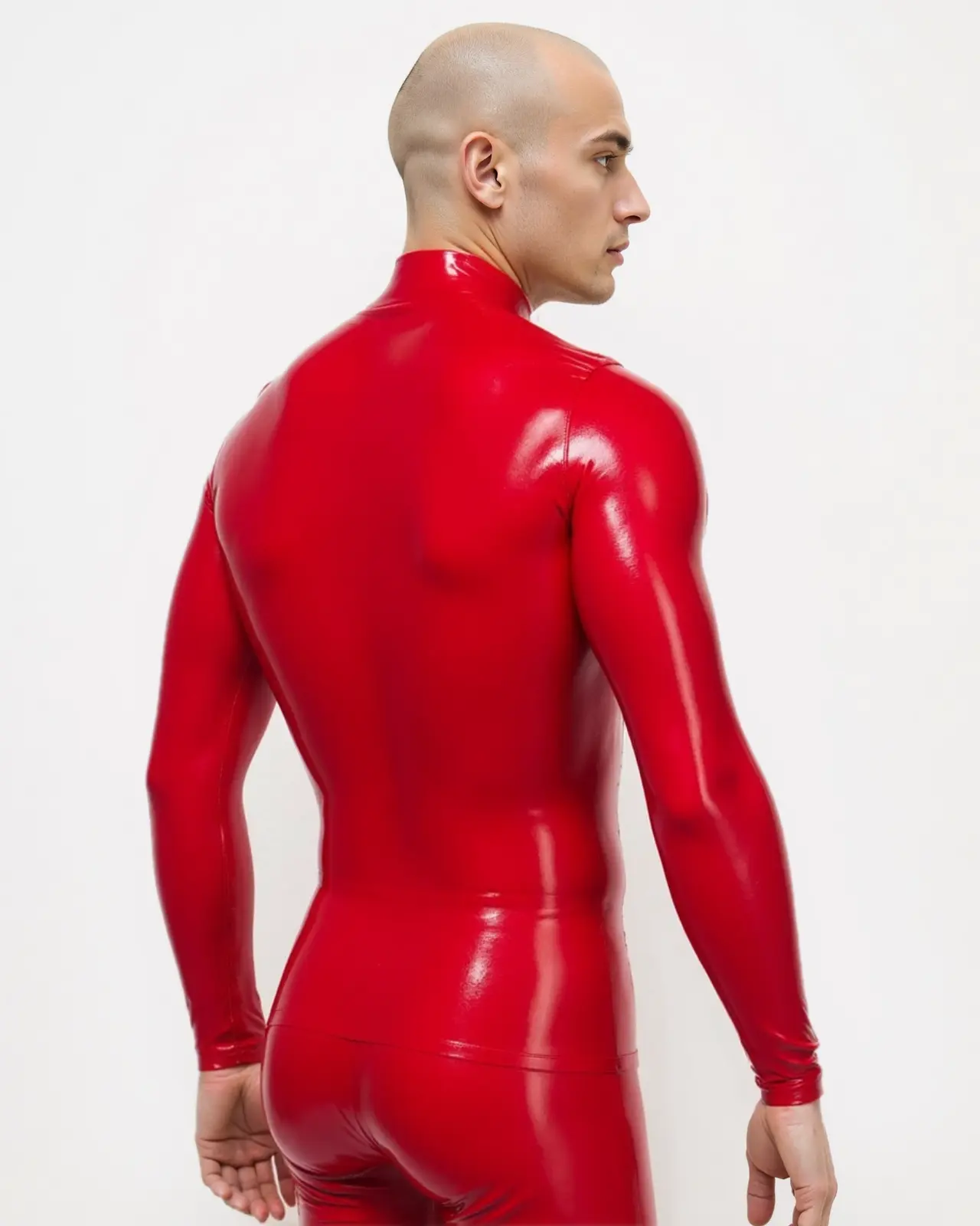 HJ277-3.webp Mens Dante Long Sleeve Polo Latex Shirt