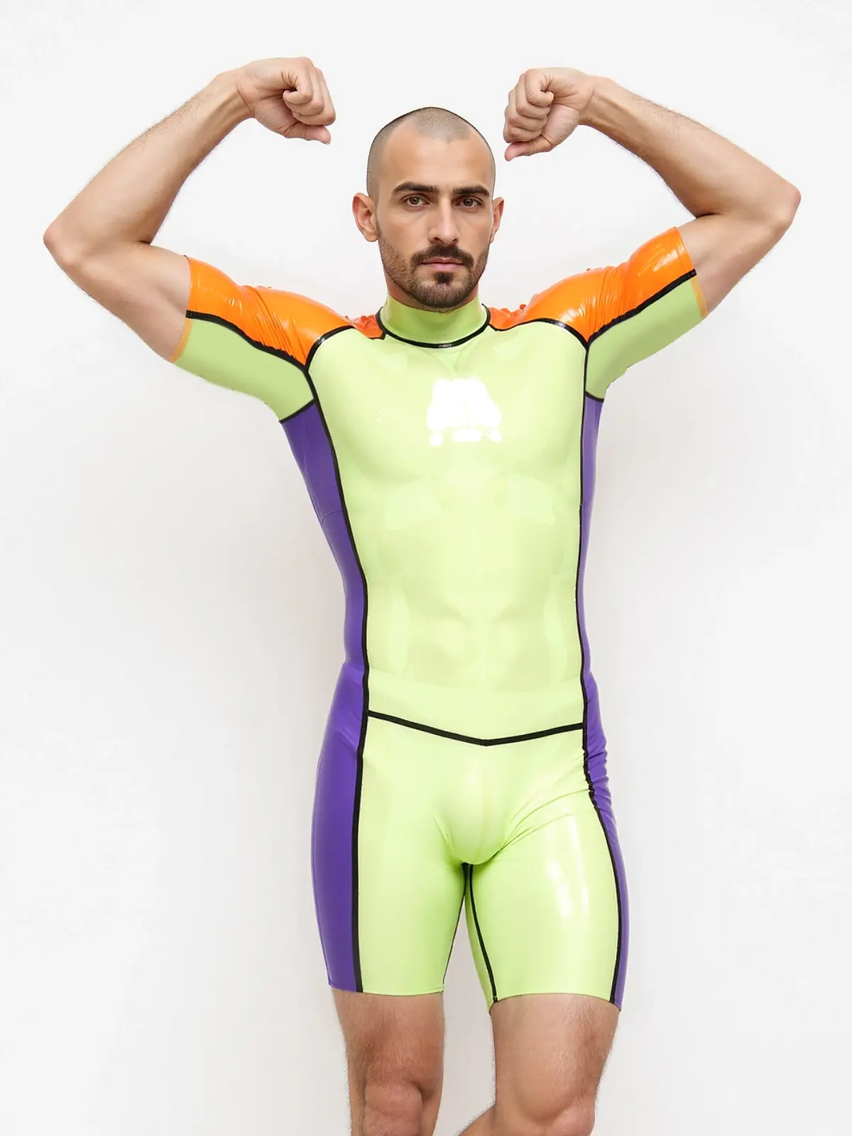 KKP231-4.webp Latex Multicolor Shoulder-Zip Surfsuit For Men