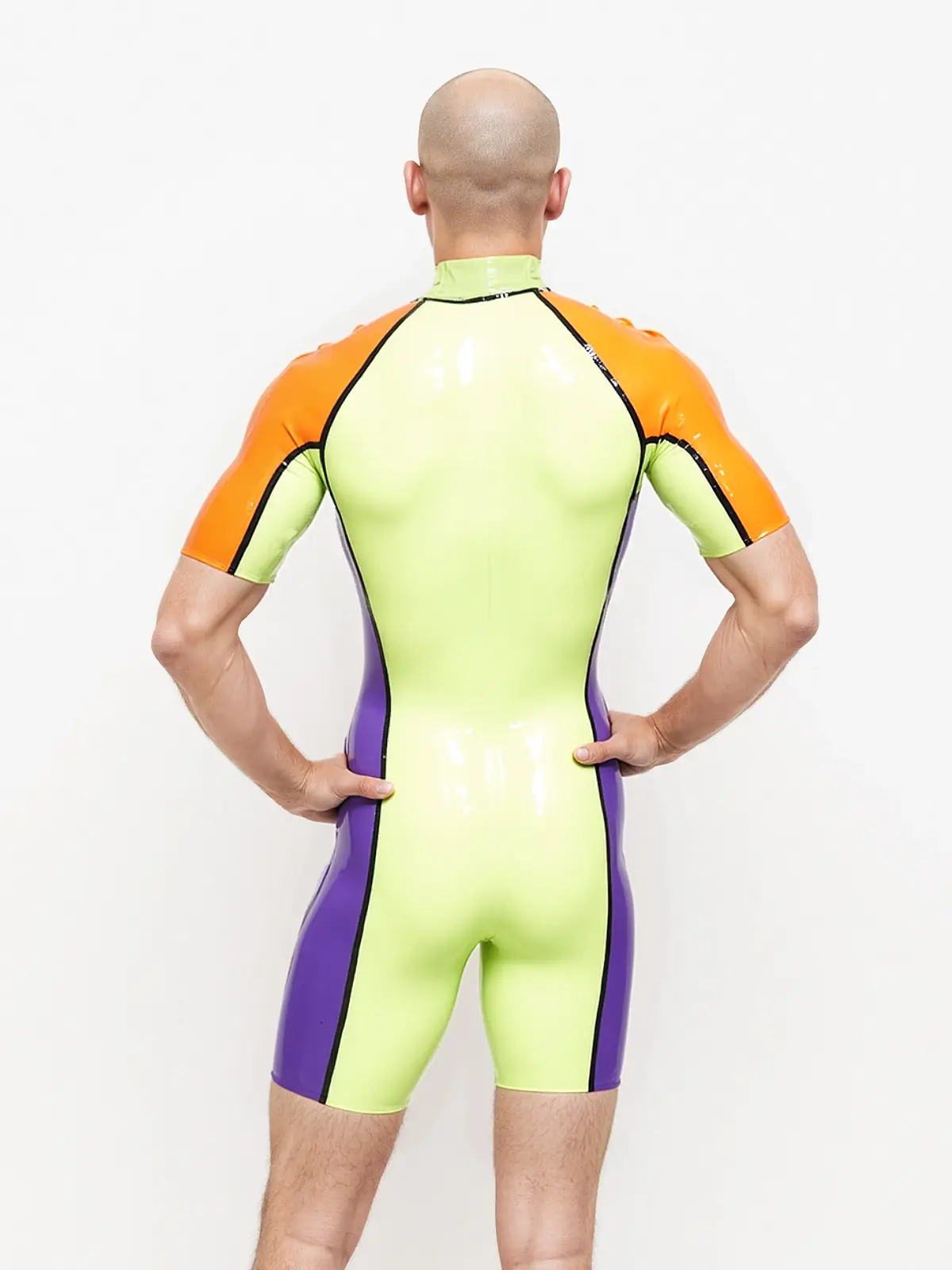 KKP231-5.webp Latex Multicolor Shoulder-Zip Surfsuit For Men