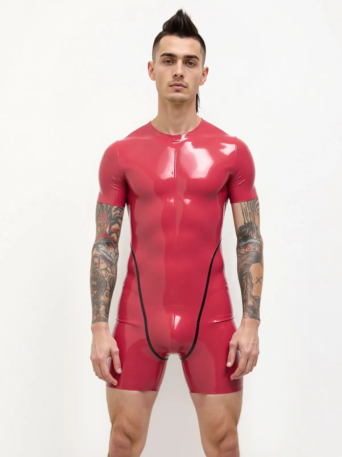 KKP272-4.webp Latex Collarless Short-sleeved Surfsuit For Men