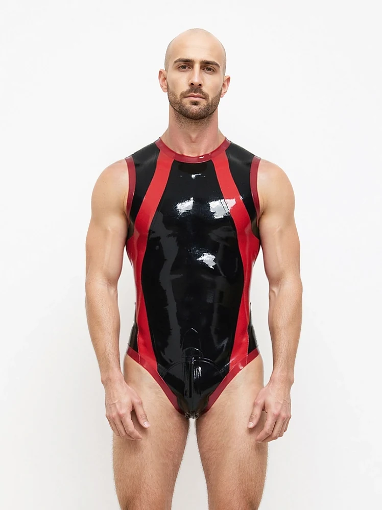 KKP275-3.webp Latex High-Cut Muscle Leotard For Men