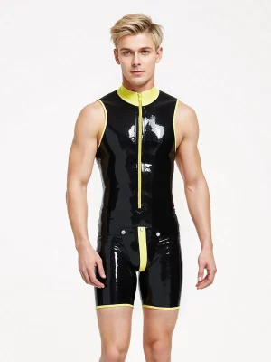 Latex Sleeveless Codpiece Surfsuit For Men