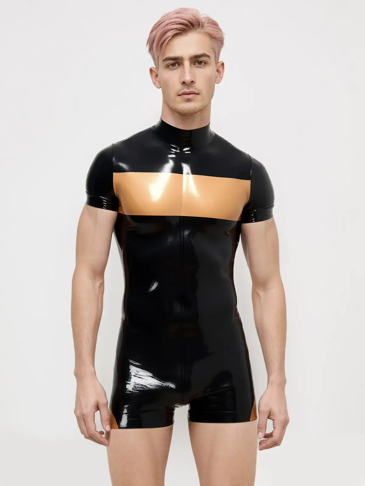 KKP288-2.webp Latex Show-off Short Surfsuit For Men