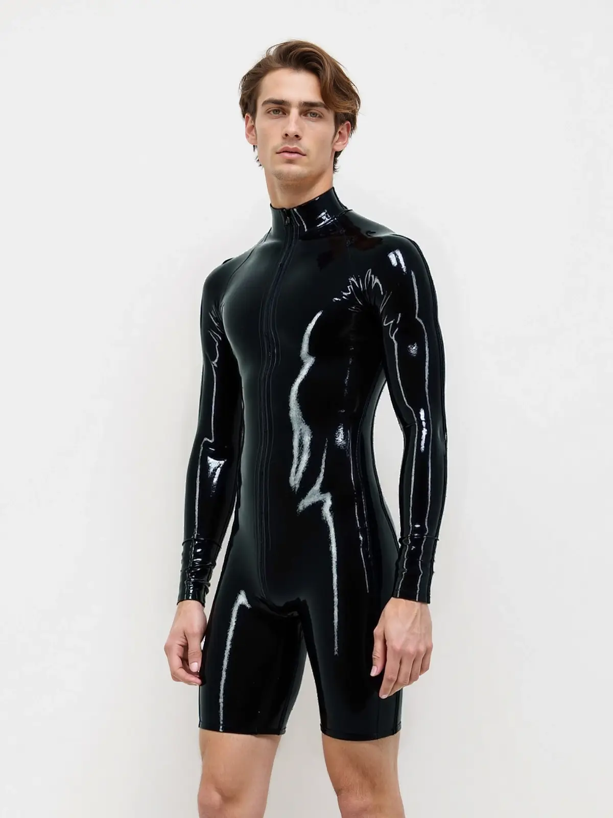 YDL73-3.webp Latex High Neck Bodysuit With Long Sleeves For Men