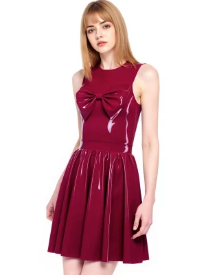 Latex dress with bow
