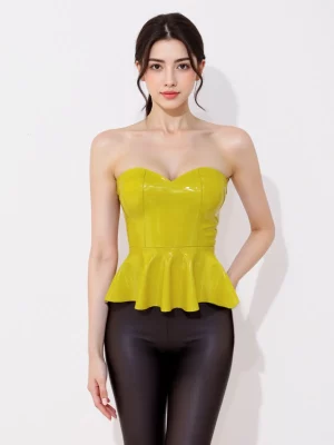 Latex Sagitta Blouse With Puff Sleeves And Open Back Latexcharms Latex Sagitta Blouse With Puff Sleeves And Open Back Latexcharms