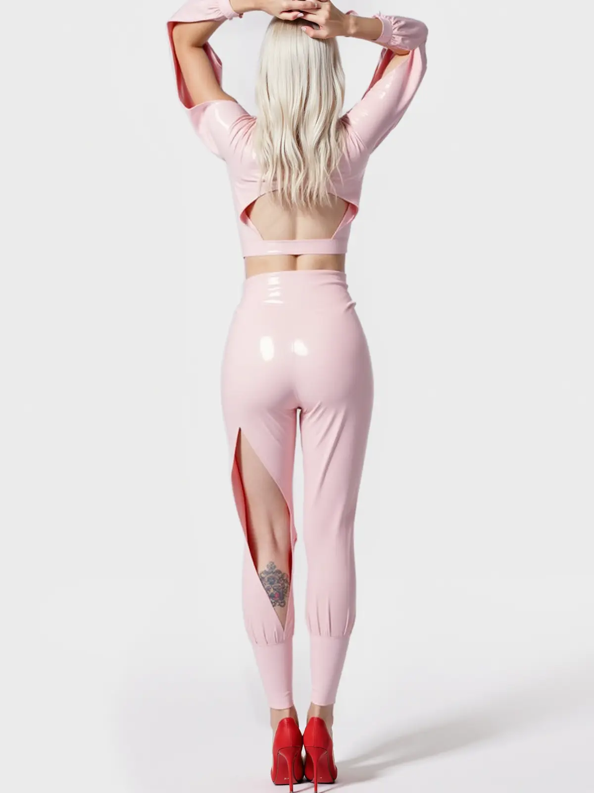 HJ1835-2.webp Latex Roxanna Split Joggingbroek voor Lente & Zomer