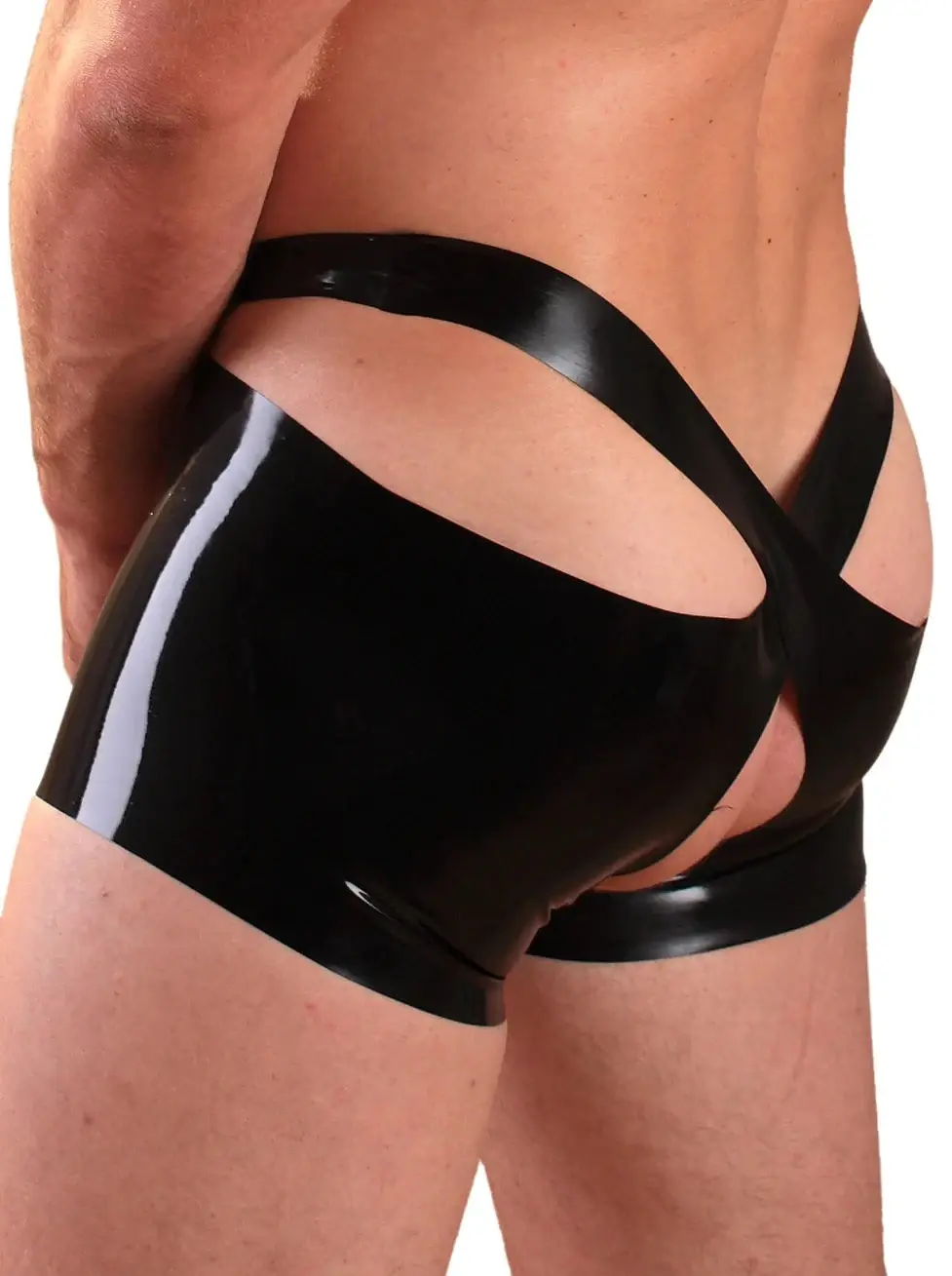 LMB543-3.webp Latex Open Shorts - 2