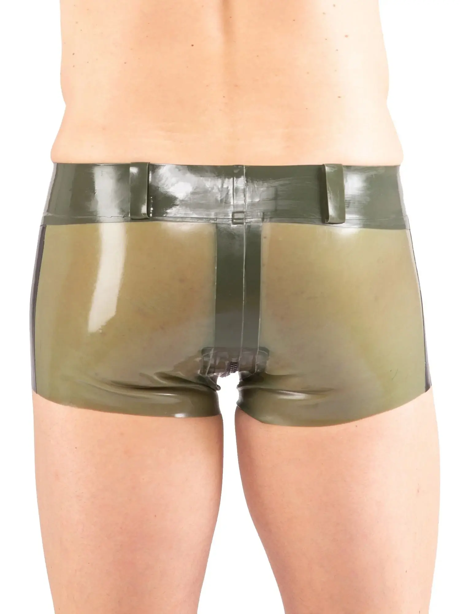 LMB563-3.webp latex Military-style shorts