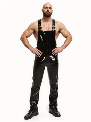 Latex Mens Black Overalls