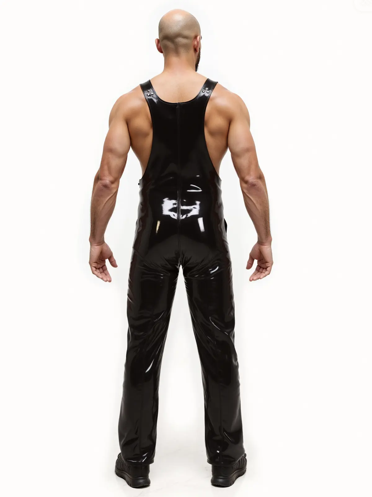 HJ1897-3.webp Latex Mens Black Overalls