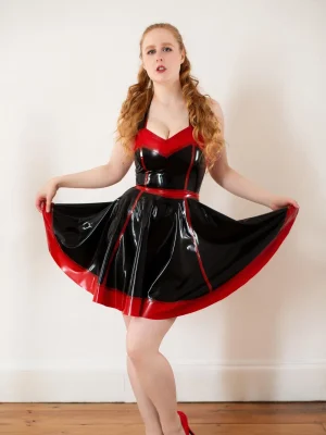 Latex Rockabilly Dress For Women