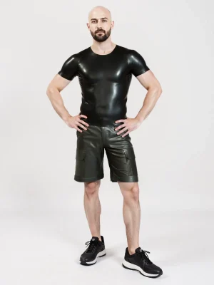 Latex Black Mens T-Shirt