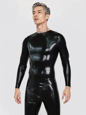 Mens Latex Long Sleeve T Shirt