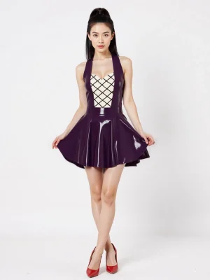 Latex Womens Lattice Window Dress