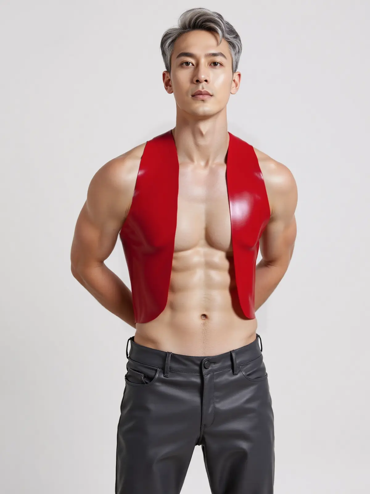 HJ2184-1.webp Latex Red Men's Bar Vest