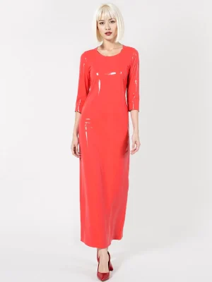 Latex Dress in Coral