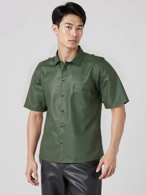 Mens Latex Rubber Short Sleeve Shirt