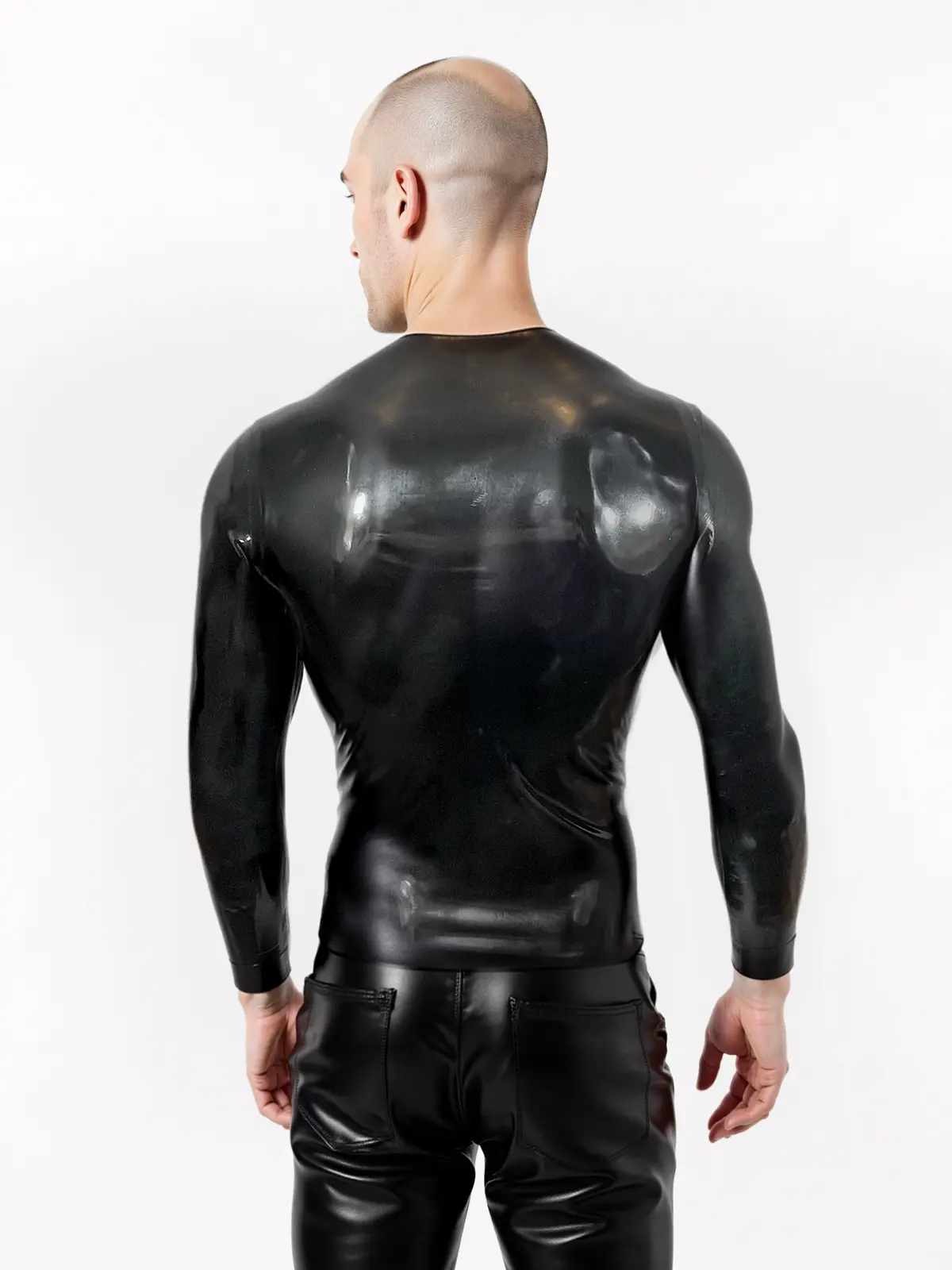 LMB520-5.webp Latex Crew Neck Long Sleeve T-Shirt