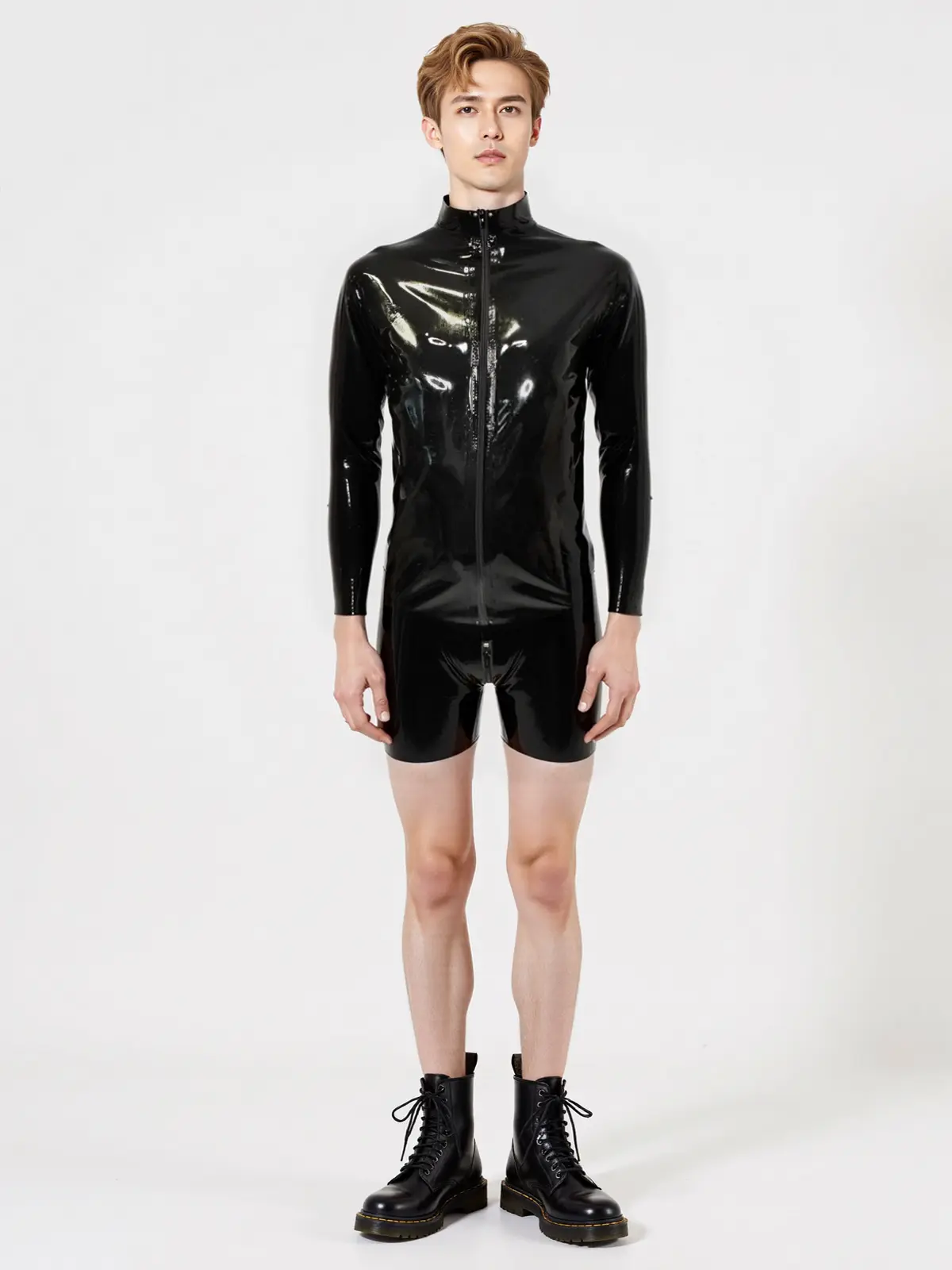 LMB581-1.webp Top t-shirt Jacket zip Tomy latex