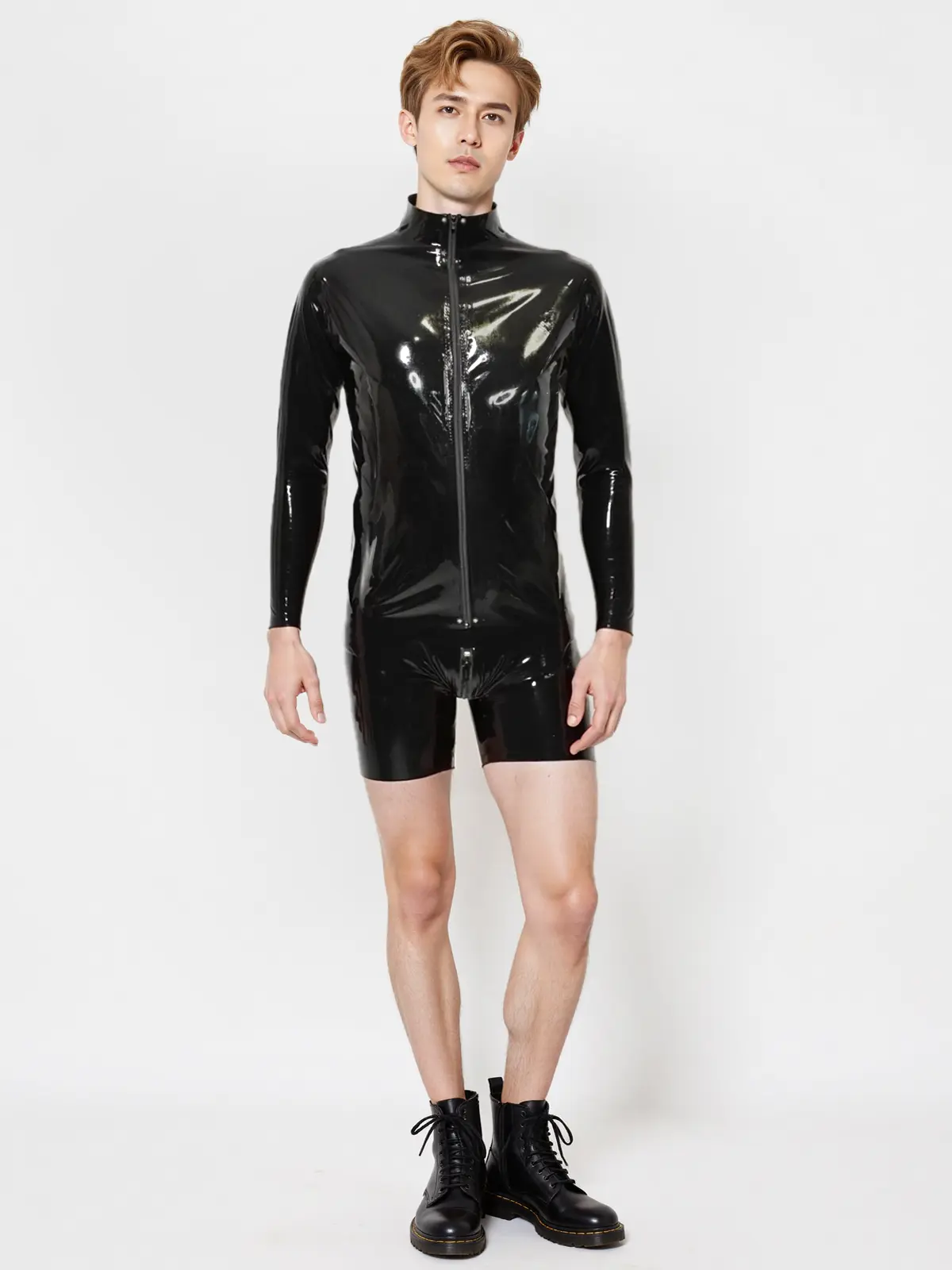 LMB581-2.webp Top t-shirt Jacket zip Tomy latex