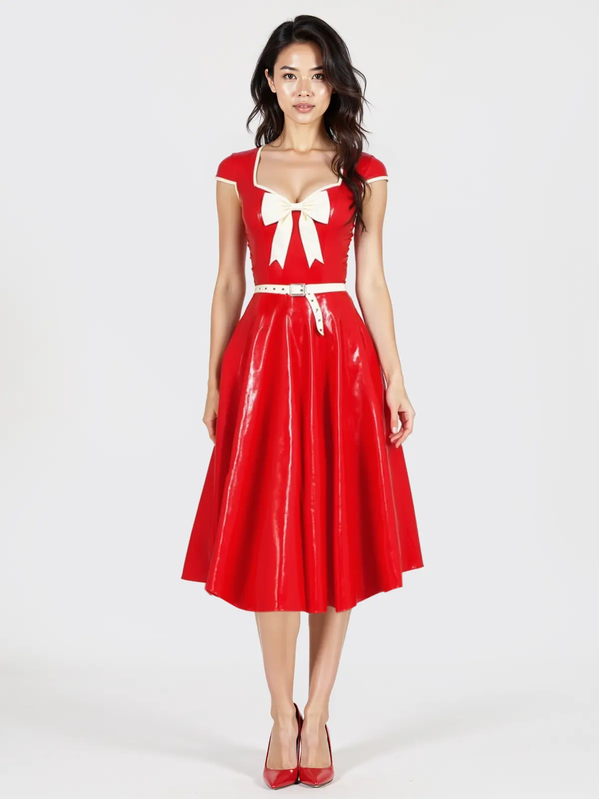 HJLC15-1.webp Latex Bow-delicious Party Dress