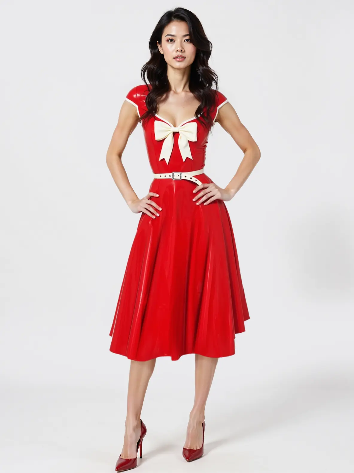 HJLC15-2.webp Latex Bow-delicious Party Dress