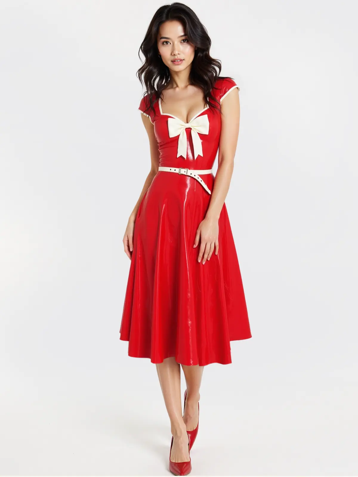 HJLC15-4.webp Latex Bow-delicious Party Dress