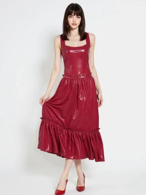 Latex Pop Princess Ruffled Skirt Party Dress