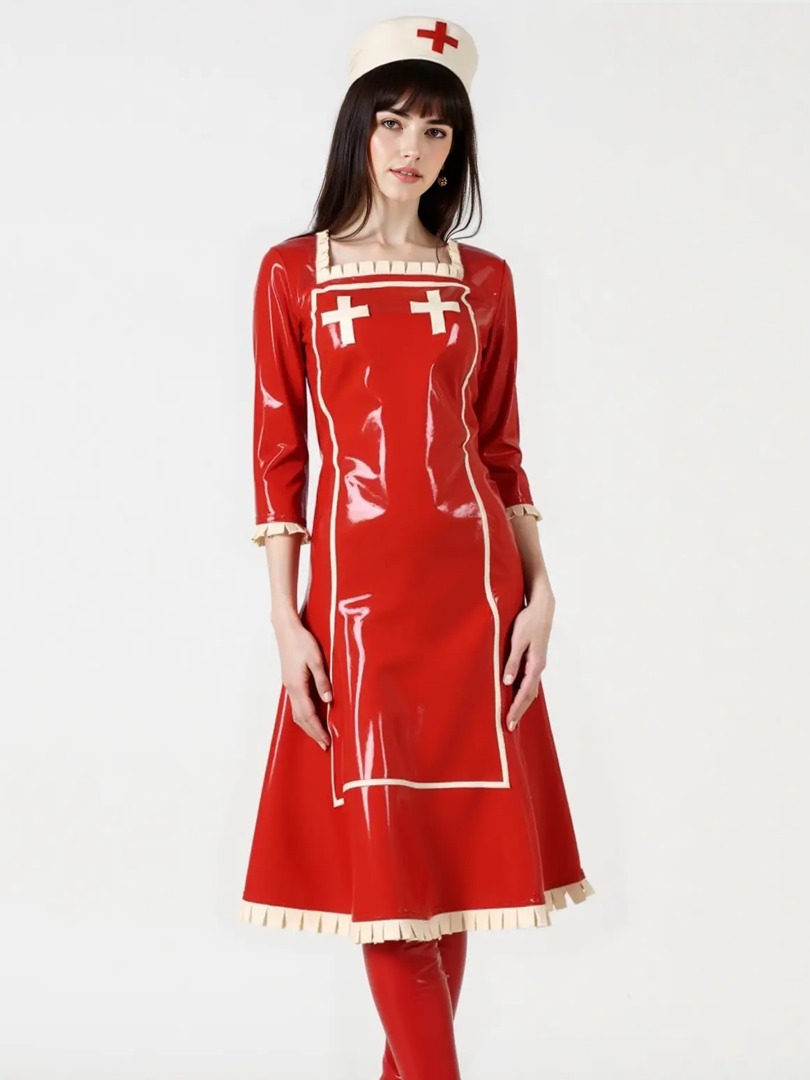 HJLC19-1.webp Latex Nurse Costume Dress
