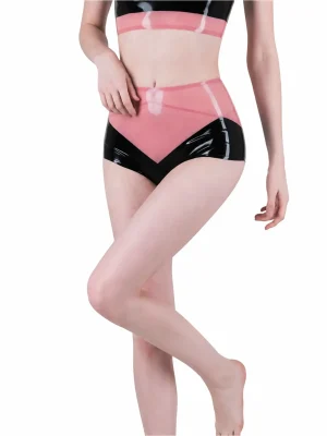 Latex womens two-tone spirit panties