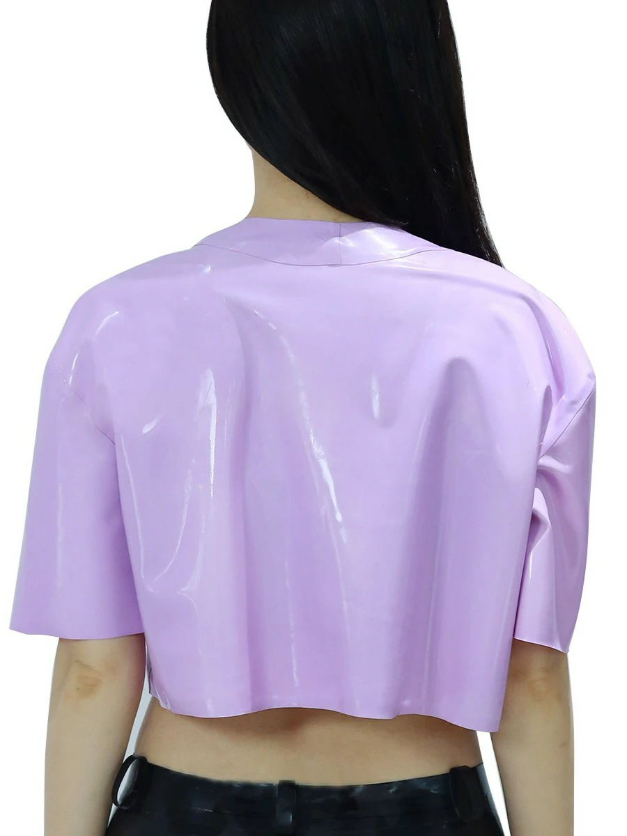 ZM2-2.webp Latex Glossy Crew-Neck Cropped T-Shirt