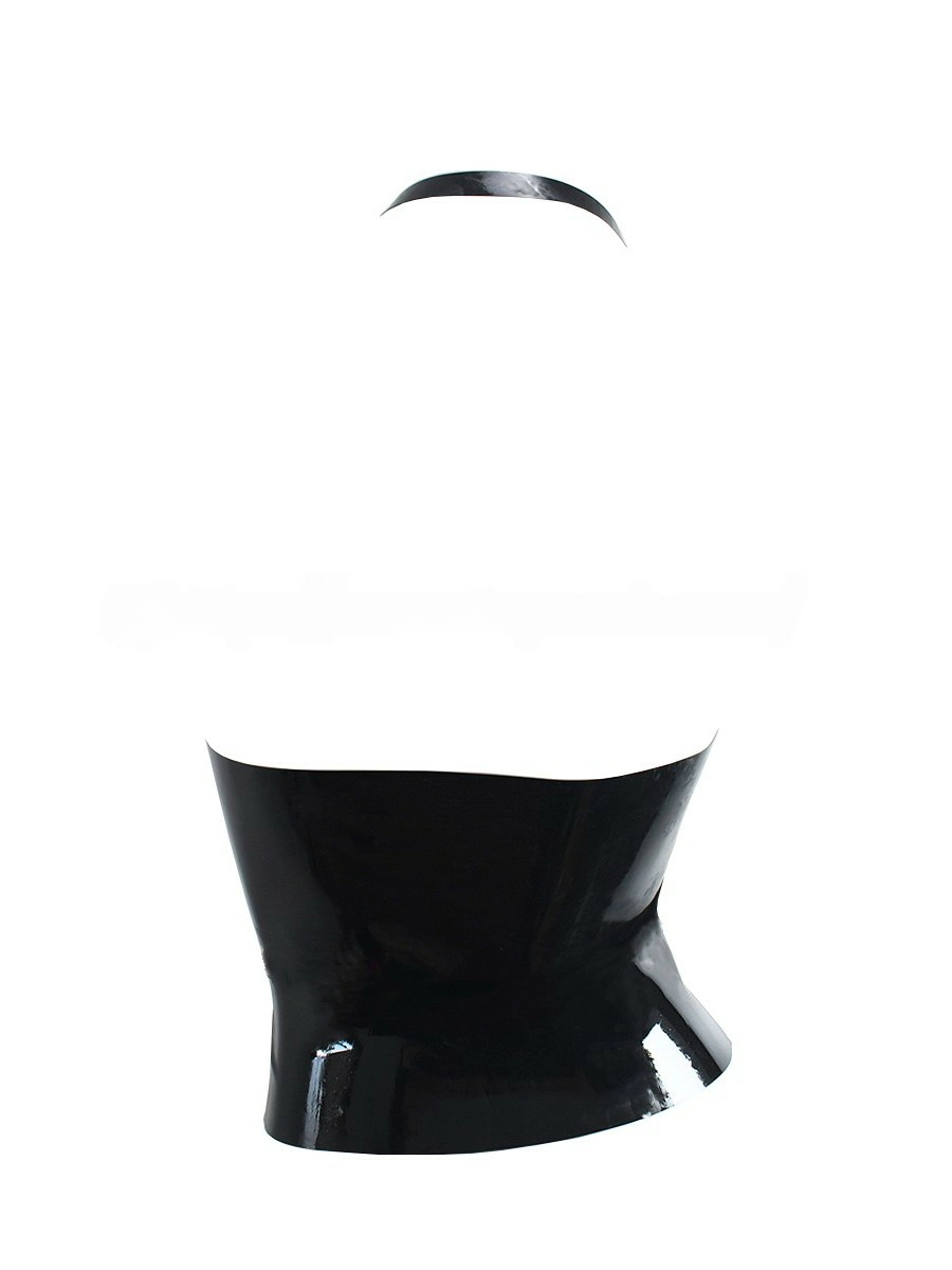ZM20-2.webp Latex Black Halter Lace-Up Corset Top