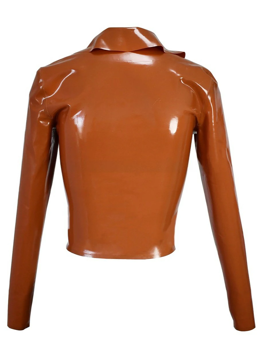 ZM21-5.webp Latex Caramel Notched Collar Zip-Up Corset Top
