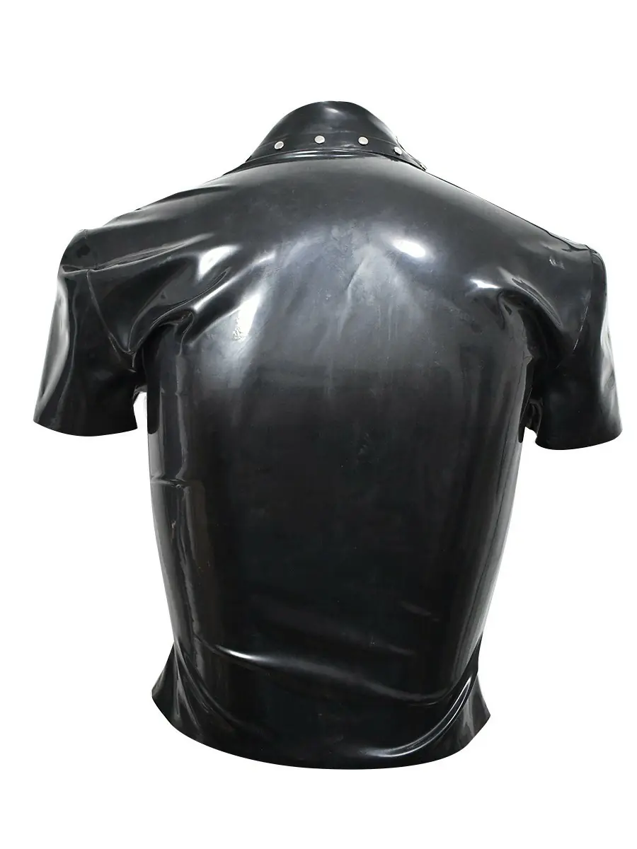 ZM28-2.webp Latex Black Rivet Collar Shirt