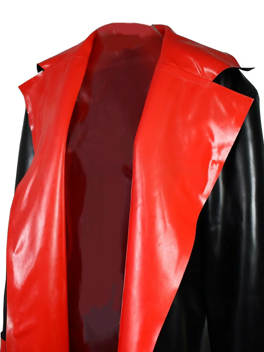 ZM8-4.webp Latex Black-Red Color-Block Lapel Long Trench Coat