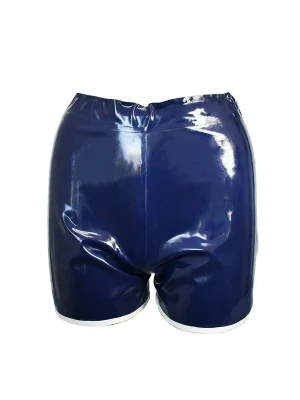 Latex Contrast Trim Biker Shortst