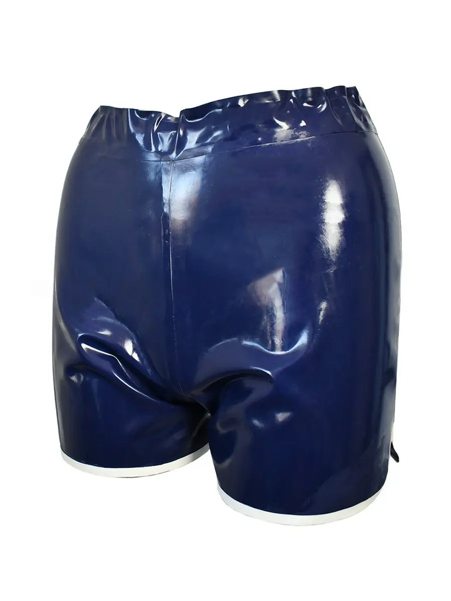 ZM44-2.webp Latex Contrast Trim Biker Shortst