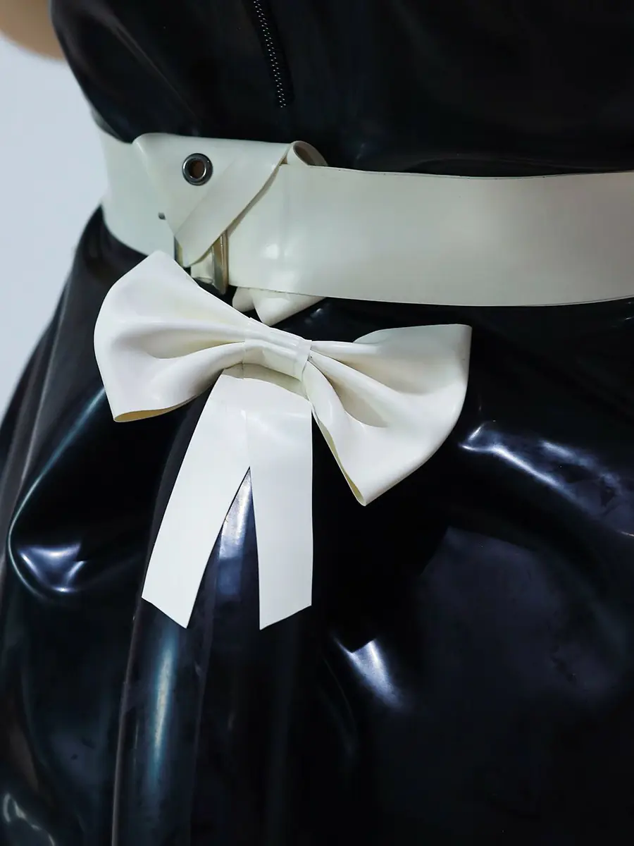 ZM46-4.webp Latex Black & White Catgirl Maid Dress