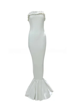 Latex Strapless Ruffle Mermaid Gown