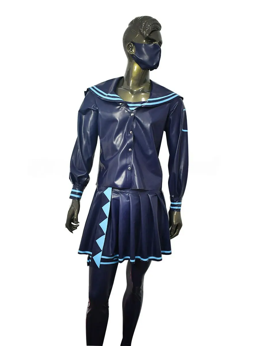 ZM57-1.webp Latex Navy & Light Blue Sailor-Style Uniform Set