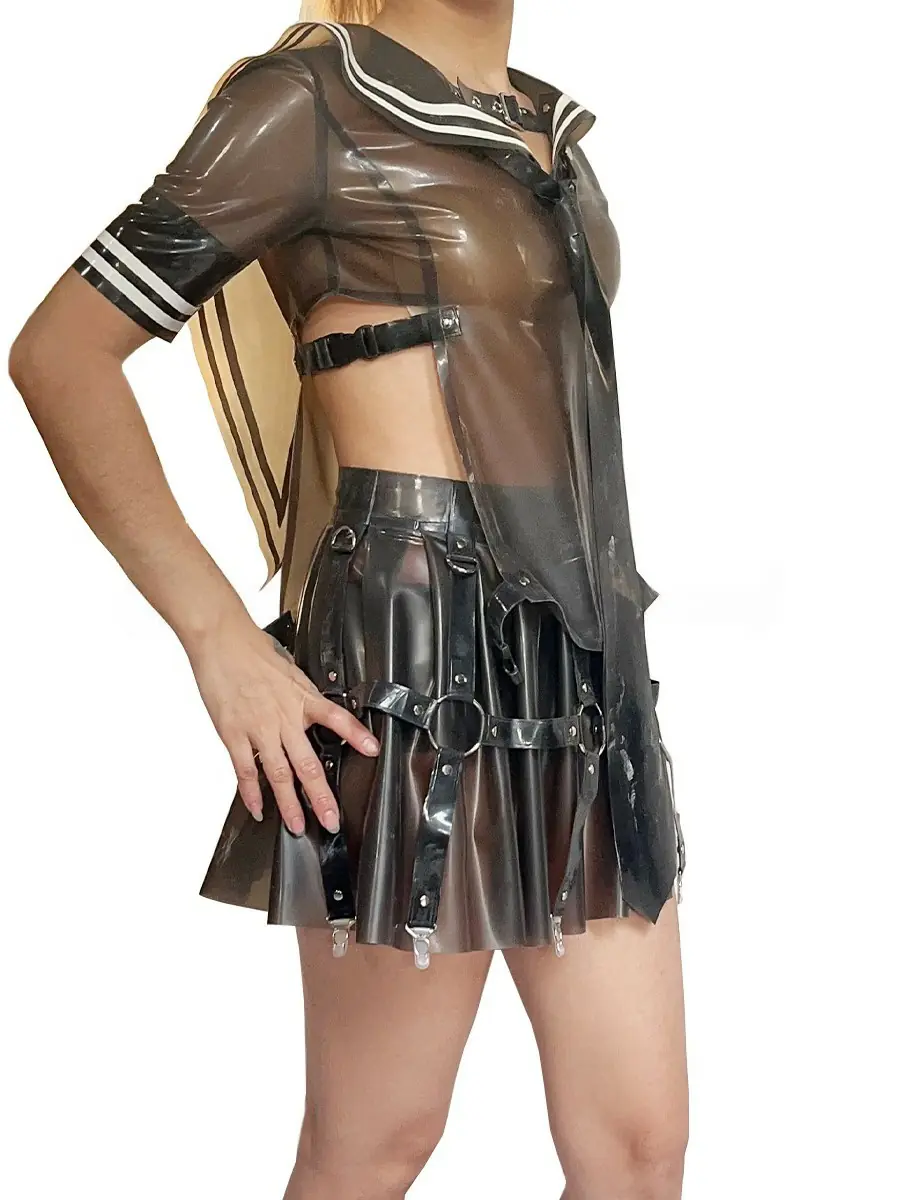 ZM64-3.webp Latex Sailor-Style Set with Harness Details
