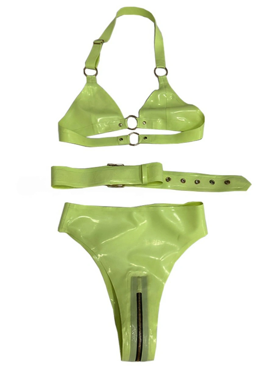 ZM68-4.webp Latex 3-Piece Set: Triangle Bra + Belt + Crotchless Briefs