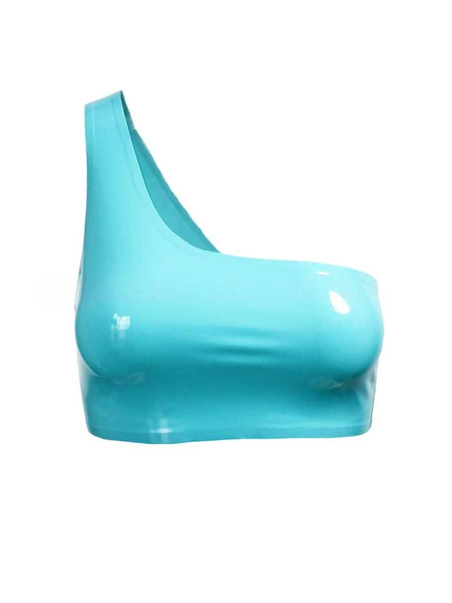 ZM71-2.webp Latex Sky Blue Two-Piece Set: One-Shoulder Top + Briefs