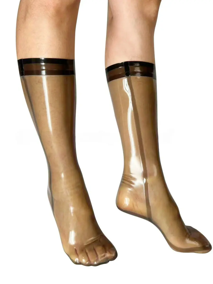 ZM74-3.webp Latex Mid-Calf Socks with Black Trim